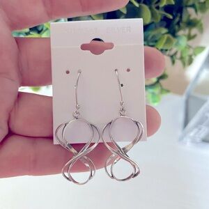 Brand New Sterling Silver 925 Double Infinity Dangle minimalist modern Earrings